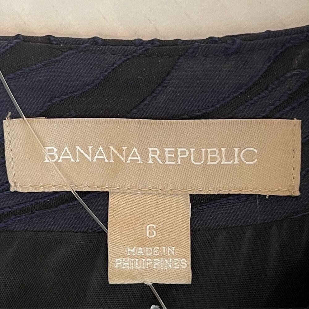 Banana Republic Black Navy Zebra Print Feminine Date Night Dress NWOT Size 6 - Picture 10 of 14
